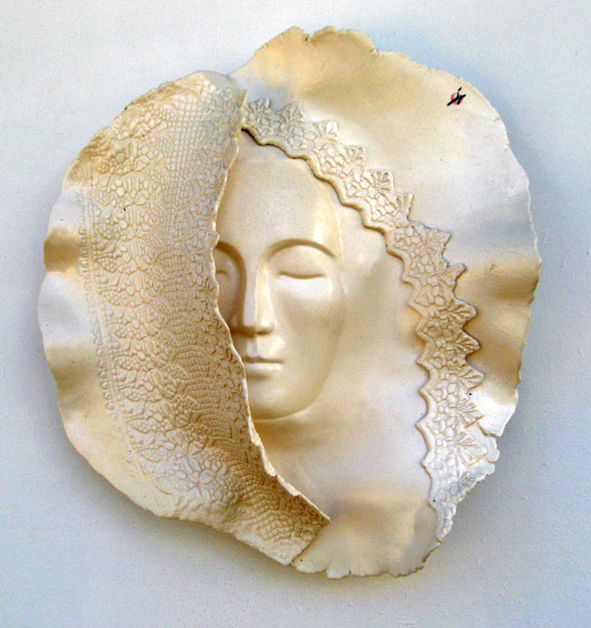 ceramic wall sculpture - Satin Bride #3
